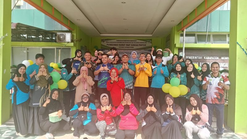 Danramil Sungai Pinyuh Dukung Gerakan Hidup Sehat Lewat Semarak Prolanis HUT BPJS Kesehatan ke-58