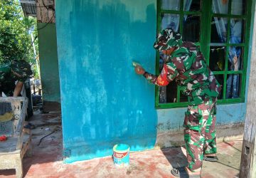 TNI AD Percantik Rumah Veteran Republik Indonesia di Mempawah