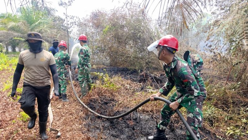TNI bersama Tim Gabungan Kepung Titik Api di Mempawah
